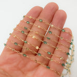 Load image into Gallery viewer, V295OGGF. 14K Gold Filled Olive Green Color Enamel with Paperclip and Diamond Cut Marina Links