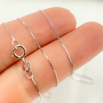 Load image into Gallery viewer, 14K Solid White Gold Box Chain