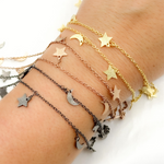 Load image into Gallery viewer, Star & Moon Shapes Dangle Wire Chain