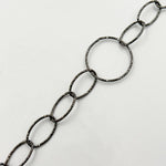 Load image into Gallery viewer, Oxidized Sterling Silver Diamond Cut Round and Oval Links Chain