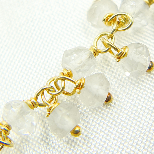 Crystal Cluster Dangle Gold Plated Wire Chain