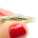 Load image into Gallery viewer, 14K Gold Hoop Earrings with Engraved Tornado Design.