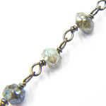 Load image into Gallery viewer, Coated Labradorite Oxidized 925 Sterling Silver Wire Chain