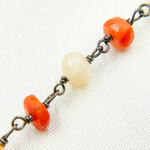 Load image into Gallery viewer, Fire Opal Oxidized Gold Plated Wire Chain