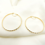 Load image into Gallery viewer, GER106. 14K Solid Gold Twisted Hoop Earrings