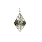 Load image into Gallery viewer, 925 Sterling Silver Black Rhodium with Diamonds Diamond Shape Charm.