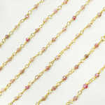 Load image into Gallery viewer, Coated Red Quartz Gold Plated Wire Chain.