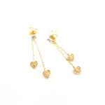 Load image into Gallery viewer, 14K Solid Gold and Diamonds Rectangle Earrings.