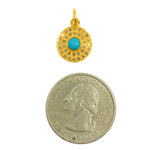 Load image into Gallery viewer, Pave Diamond & 925 Sterling Silver Round Charm