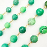 Load image into Gallery viewer, Chrysoprase Round Shape Gold Plated Wire Chain