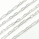 Load image into Gallery viewer, Sterling Silver Diamond Cut & 3 Smooth Links Paper Clip Chain