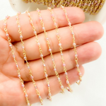 Load image into Gallery viewer, Coated Red Quartz Gold Plated Wire Chain.