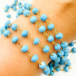 Load image into Gallery viewer, Turquoise Gold Plated Wire Chain