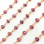 Load image into Gallery viewer, Garnet Rose Gold Plated Wire Chain
