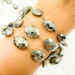 Load image into Gallery viewer, Pyrite With Marquis Shape Gold Plated Wire Chain