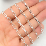 Load image into Gallery viewer, 925 Sterling Silver Paperclip Diamond Cut Link Chain