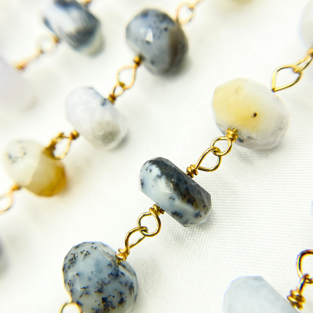 Dendrite Opal Gold Plated Wire Chain.