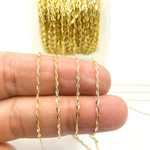 Load image into Gallery viewer, 028FLP1L4L024byFt. 14K Gold Flat Marina Link Chain