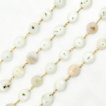 Load image into Gallery viewer, Solar Quartz Coin Shape Gold Plated Wire Chain.