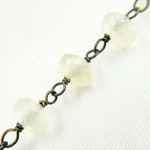 Load image into Gallery viewer, Coated White Chalcedony Oxidized Wire Chain