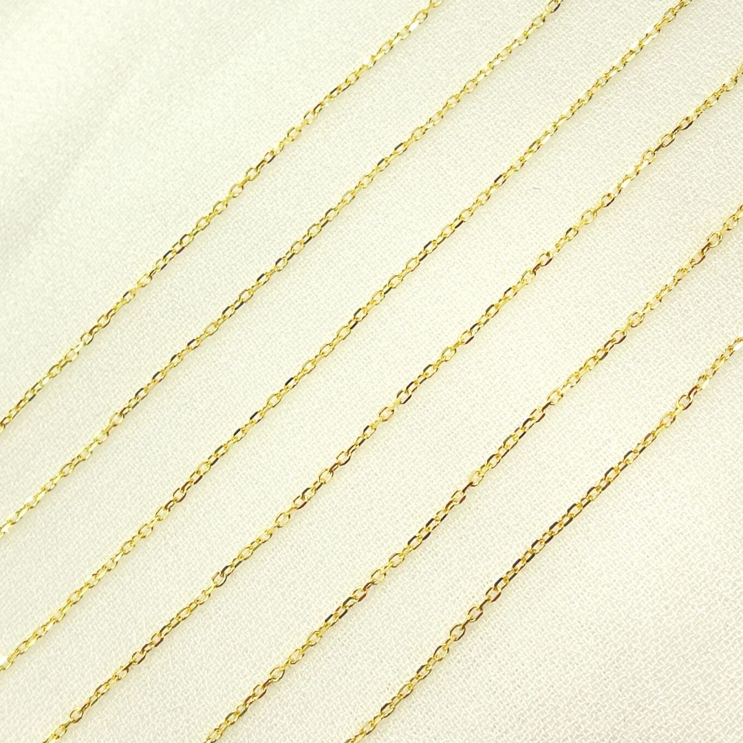 14k Solid Yellow Gold Cable Link Chain