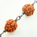 Load image into Gallery viewer, Wood - Rudraksha Round Shape Oxidized Wire Chain