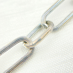 Load image into Gallery viewer, Oxidized Sterling Silver Paperclip Textured Link Chain