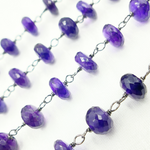 Load image into Gallery viewer, Amethyst Oxidized 925 Sterling Silver Wire Chain