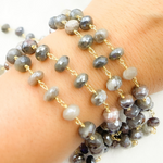 Load image into Gallery viewer, Coated Cats Eye Gold Plated Wire Chain