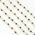 Load image into Gallery viewer, Hematite Gold Plated Wire Chain.