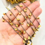 Load image into Gallery viewer, Golden Pyrite Drop Dangle Oxidized Wire Chain.