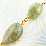Load image into Gallery viewer, Labradorite Tear Drop Shape Gold Plated Wire Chain