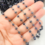 Load image into Gallery viewer, Dyed Sapphire Oxidized Wire Chain.