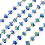 Load image into Gallery viewer, Azurite Malachite Oxidized Wire Chain.