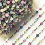 Load image into Gallery viewer, Multi Sapphire Faceted Oxidized Wire Chain. MSA15
