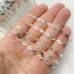 Load image into Gallery viewer, Sterling Silver Patterned Diamond Shape Link Chain