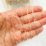 Load image into Gallery viewer, 738FSS. 925 Sterling Silver Flat Oval and Round Link Chain