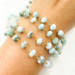 Load image into Gallery viewer, Larimar Gold Plated Wire Chain