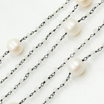Load image into Gallery viewer, Crystal & Pearl Oxidized 925 Sterling Silver Wire Chain.