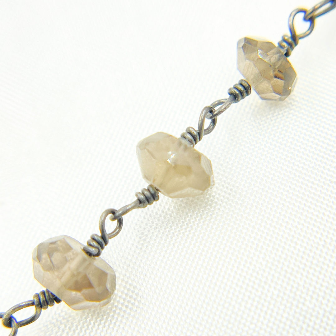 Smoky Quartz Oxidized Wire Chain