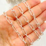 Load image into Gallery viewer, 925 Sterling Silver Paperclip Link Chain. Smooth Short Link.