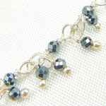 Load image into Gallery viewer, Hematite Cluster Dangle 925 Sterling Silver Wire Chain.