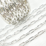 Load image into Gallery viewer, V176SS. 925 Sterling Silver Smooth Hollow Paperclip Link Chain