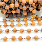 Load image into Gallery viewer, Wood Round Shape Wire Wrap Chain.