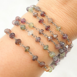 Load image into Gallery viewer, Multi Sapphire Tunduru Oxidized Wire Chain.