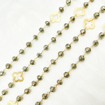Load image into Gallery viewer, Pyrite With Marquis Shape Gold Plated Wire Chain