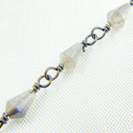 Load image into Gallery viewer, Coated Labradorite Oxidized Wire Chain