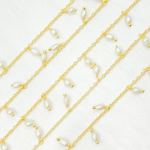 Load image into Gallery viewer, Pearl Dangle Gold Plated 925 Sterling Silver Wire Chain.