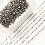 Load image into Gallery viewer, Coated Peach Moonstone Oxidized Wire Chain.