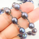 Load image into Gallery viewer, Peacock Freshwater Pearl Oxidized Wire Chain.